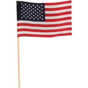 4th Of July Usa Flag 4 In. X 6 In. Cloth Decoration (One Dozen)