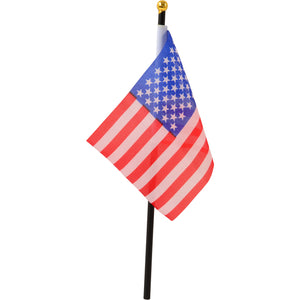 4th Of July Us Flag 4 In. X 6 In. Cloth Decoration (One Dozen)