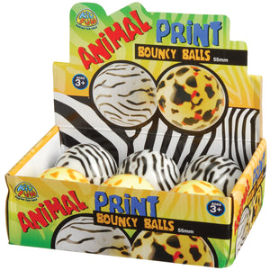 Animal Print Bouncy Ball Toy - 55mm (Set)