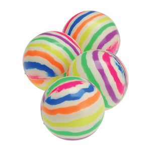 Rainbow Striped Bounce Balls Toy - 35mm (1 Dozen)