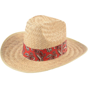 Bandanna High Crown Cowboy Hat Costume Accessory (Assorted Styles)