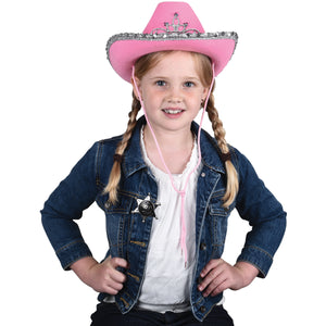 Pink Cowboy Hat with Jewels - Child Costume Accessory