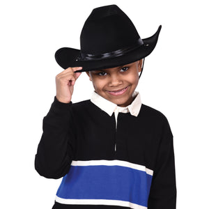 Black Foam Felt Cowboy Hat Costume Accessory