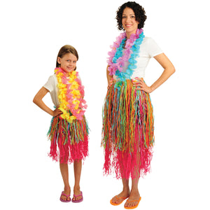 Child Paper Skirt W, flower-Pink, Multi Costume Accessory