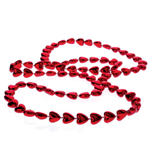 Metallic Heart Bead Necklaces Party Favor (1 Dozen)