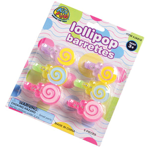 Lollipop Barrettes Accessory - 6 Pieces