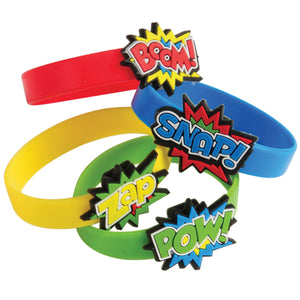 Superhero Rubber Bracelets Party Favor (1 dozen)
