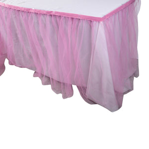 Pink Tulle Table Skirt Party Decor