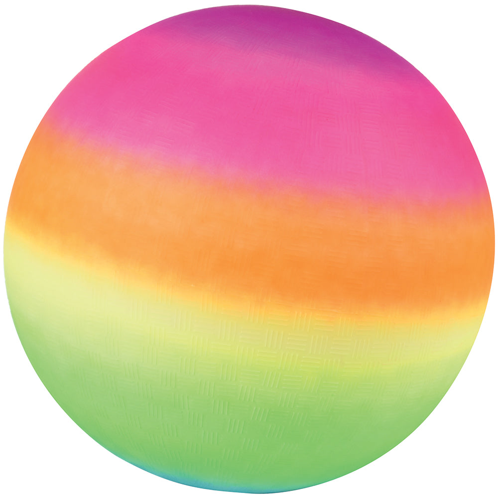 Rainbow striped 18 inch playground ball for group games at kids parties