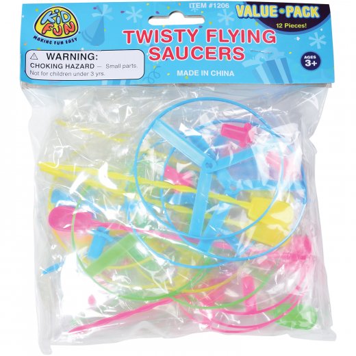 Twisty Flying Saucers Toy Set (One Dozen)