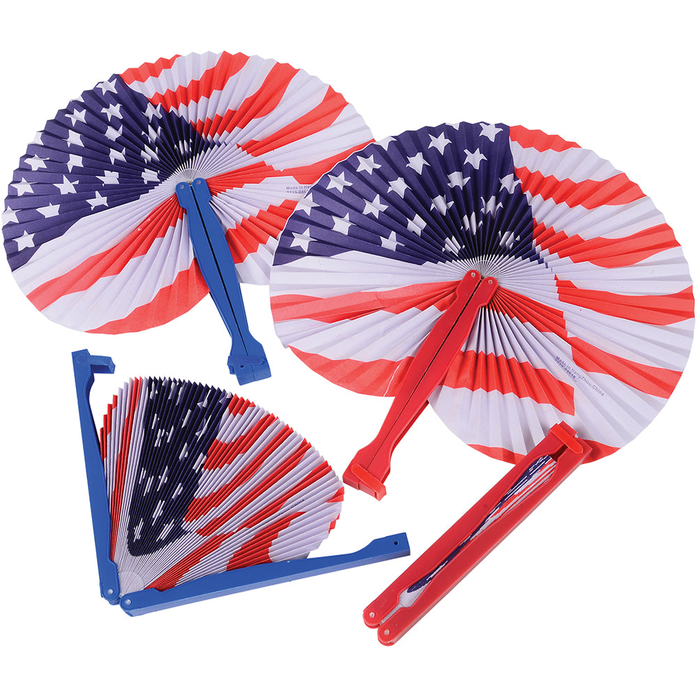Patriotic Program Fans Patriotic Folding Fans Party Favor (1 Dozen) – Carnival Source