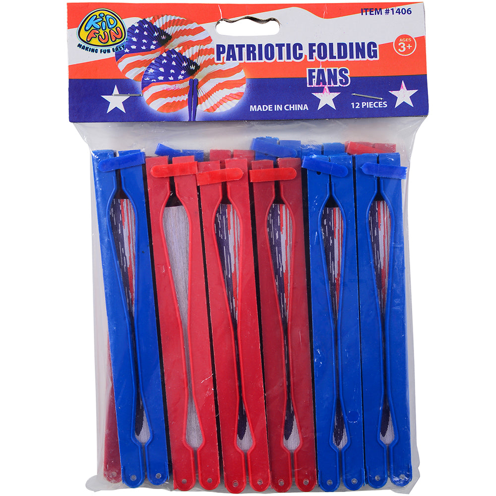 Patriotic Program Fans Patriotic Folding Fans Party Favor (1 Dozen) – Carnival Source