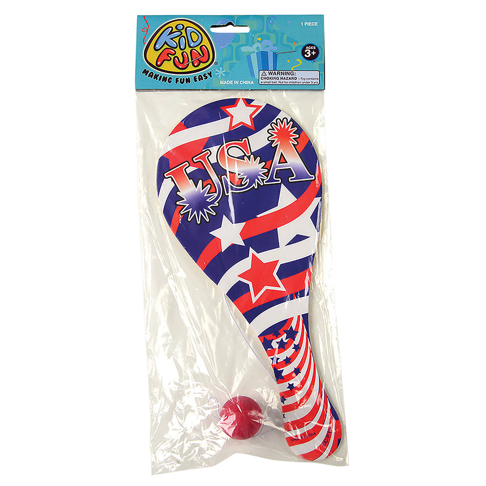 4th Of July Patriotic Paddle Balls Toy (One Dozen)