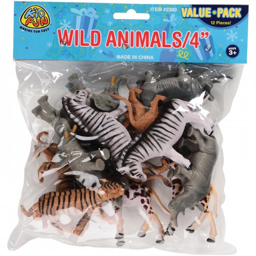 4 Inch Animal Wild Animals - 4 Inch Plastic Toy (One dozen) – Carnival Source