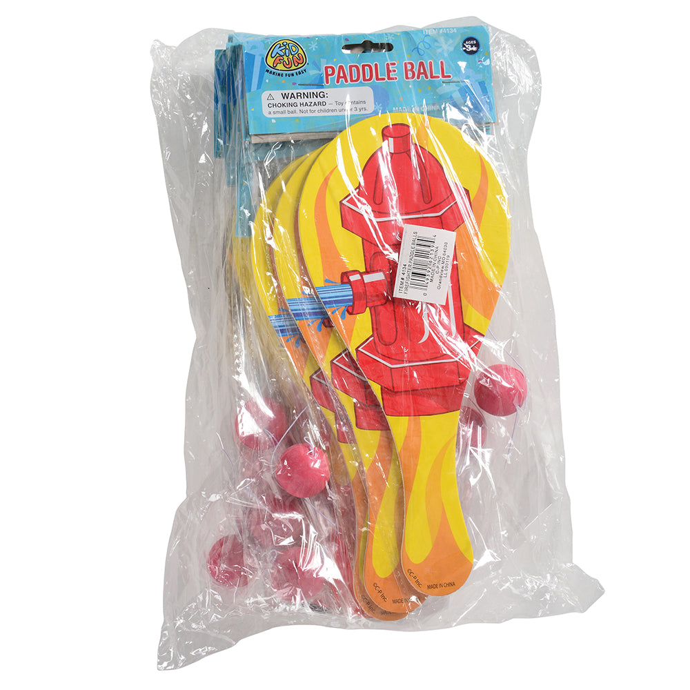 Firefighter Paddle Balls Toy (One dozen)