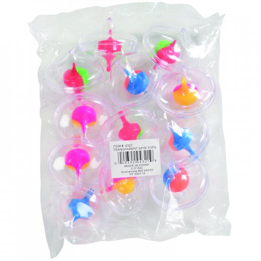 Transparent Spin Tops Toy (1 Dozen)