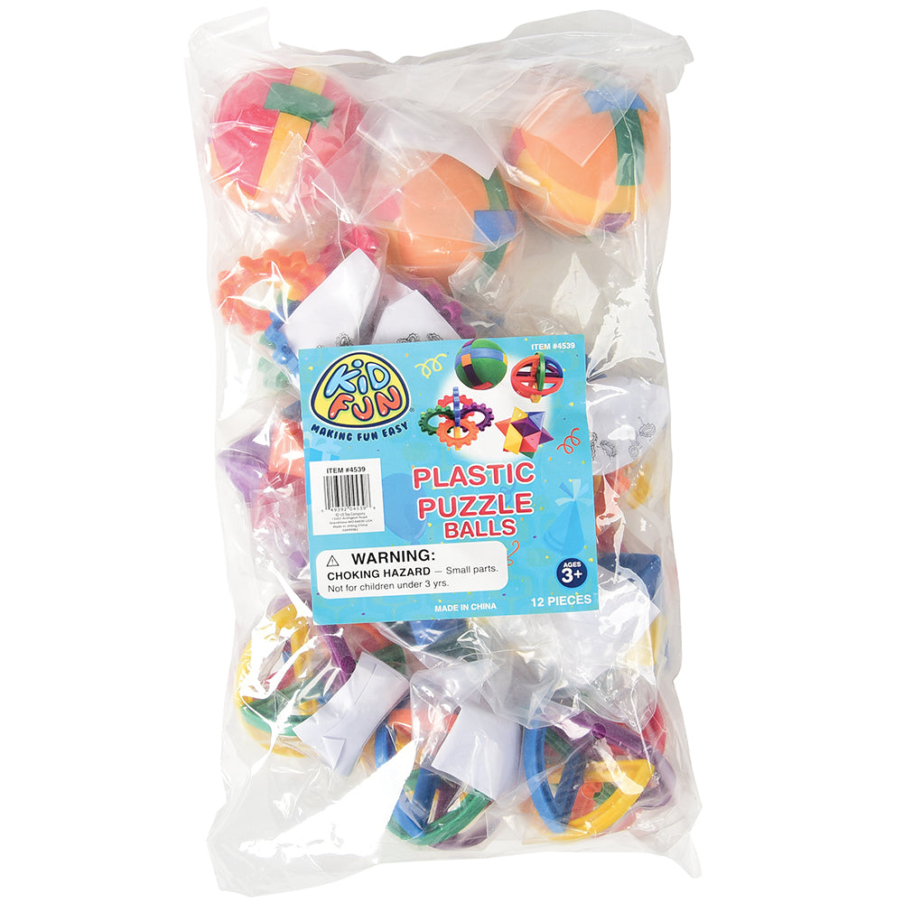 Plastic Puzzle Balls Toy (1 Dozen)