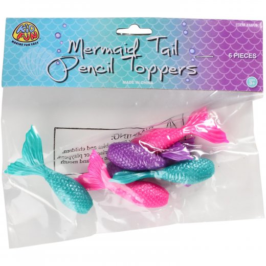Mermaid Tail Pencil Toppers Party Favor (Pack of 6)