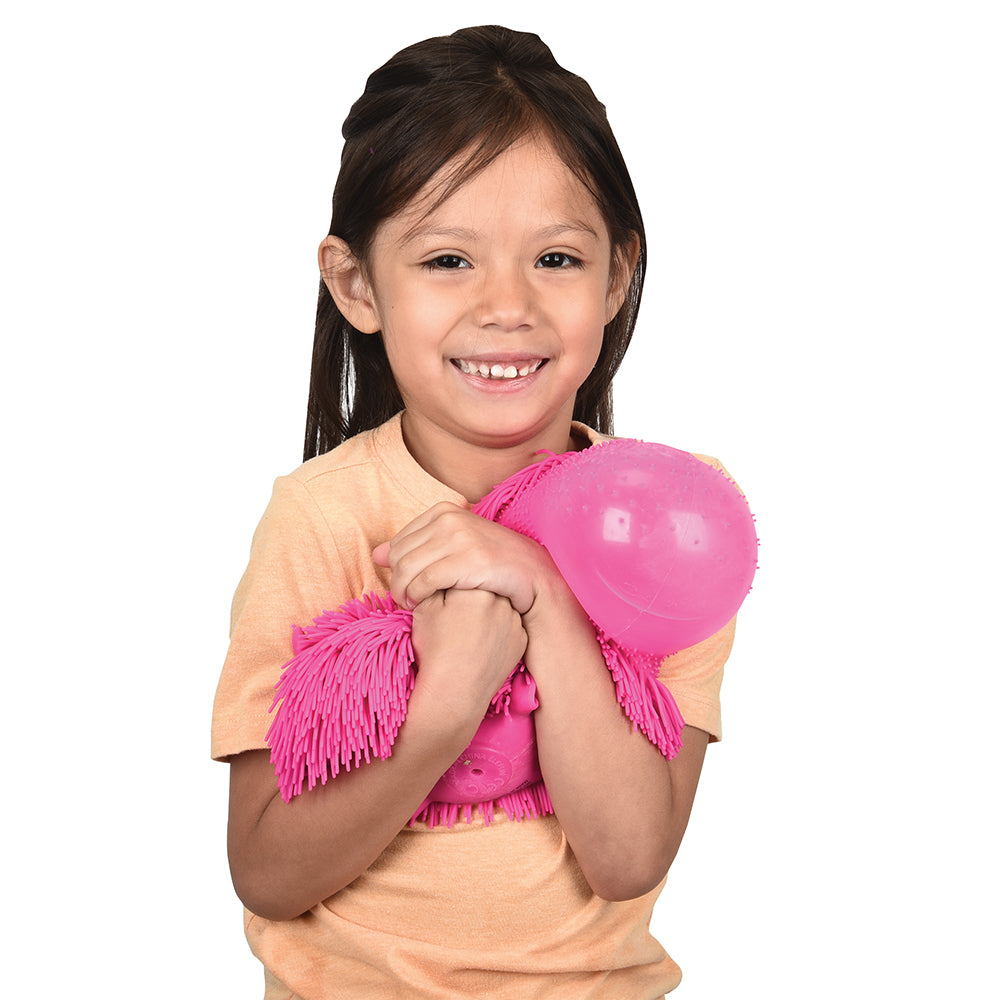 Shaggy Dog Puffer Toy 6 Piece Display Box With Assorted Colors