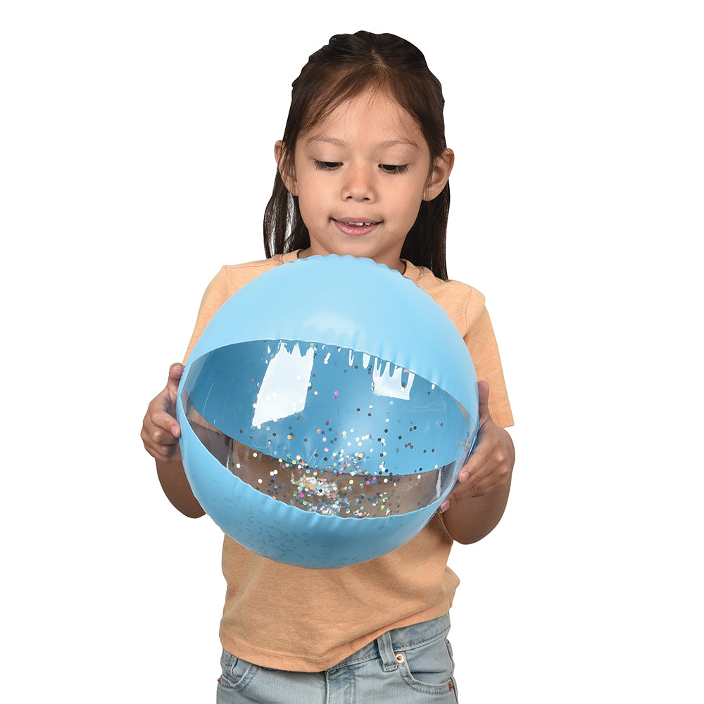Glitter Stripe Beach Ball 12 Per Pack