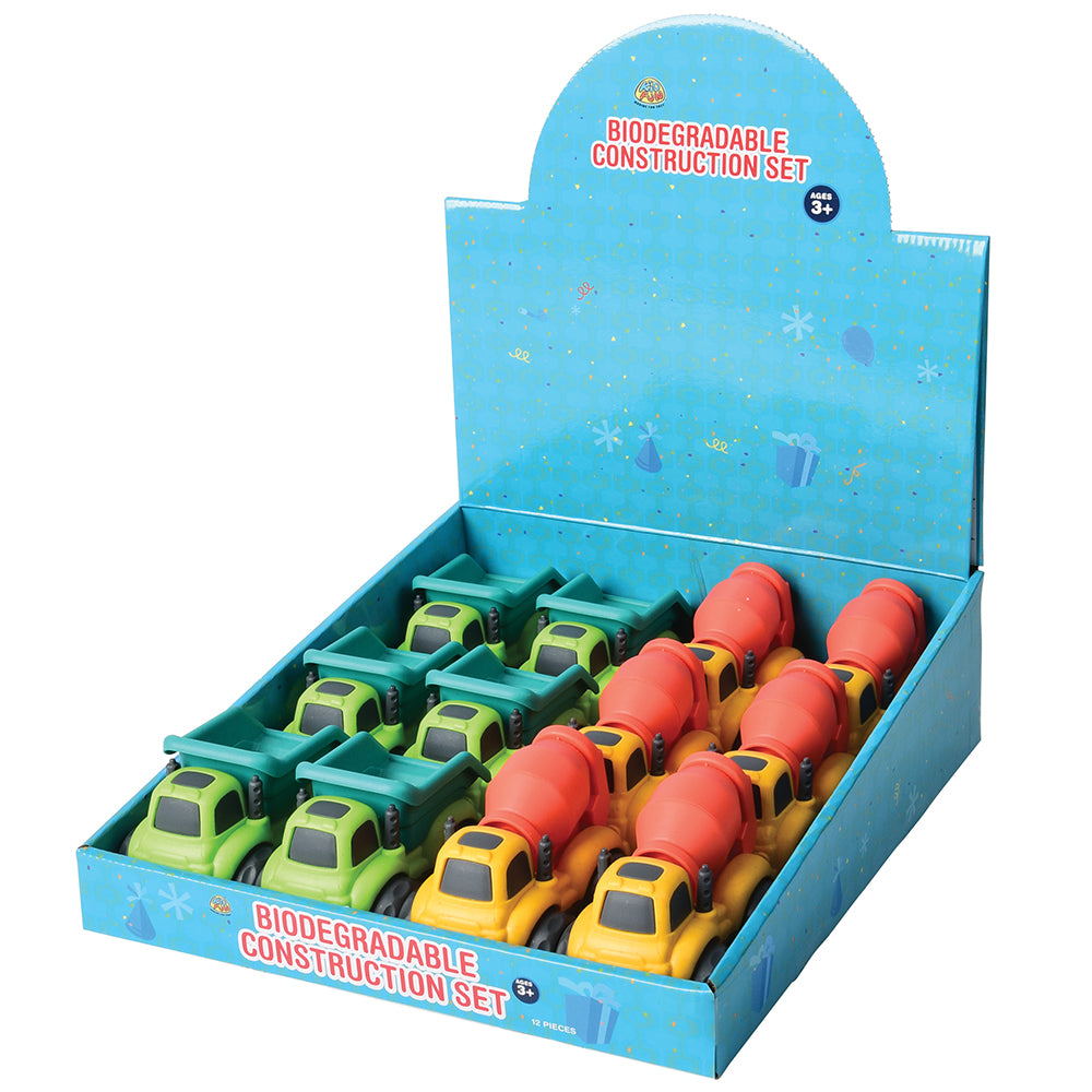 Eco-Friendly Toy  Construction Trucks 12 Piece Display