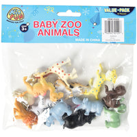 Eco-Friendly Baby Zoo Animals Toy 12 Per Pack