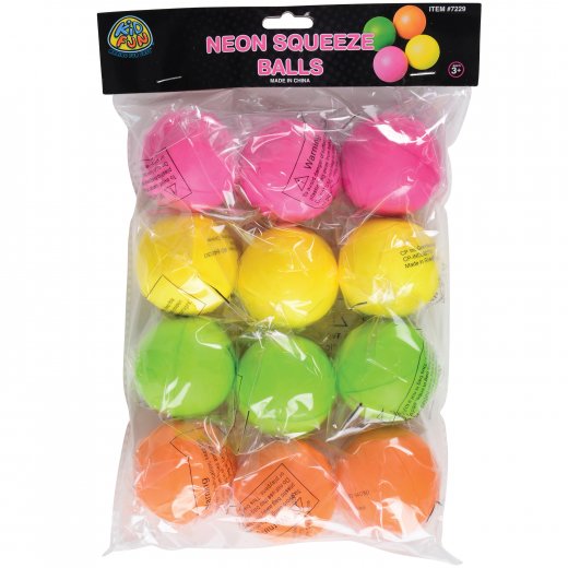 Squeeze Balls-Neon Toy (One Dozen)
