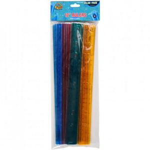 12 in. Metric & Inches Rulers Stationery (1 dozen)