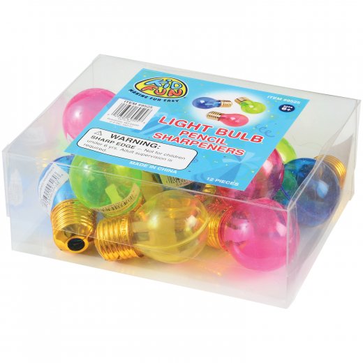 Light Bulb Pencil Stationery Sharpeners (1 dozen)