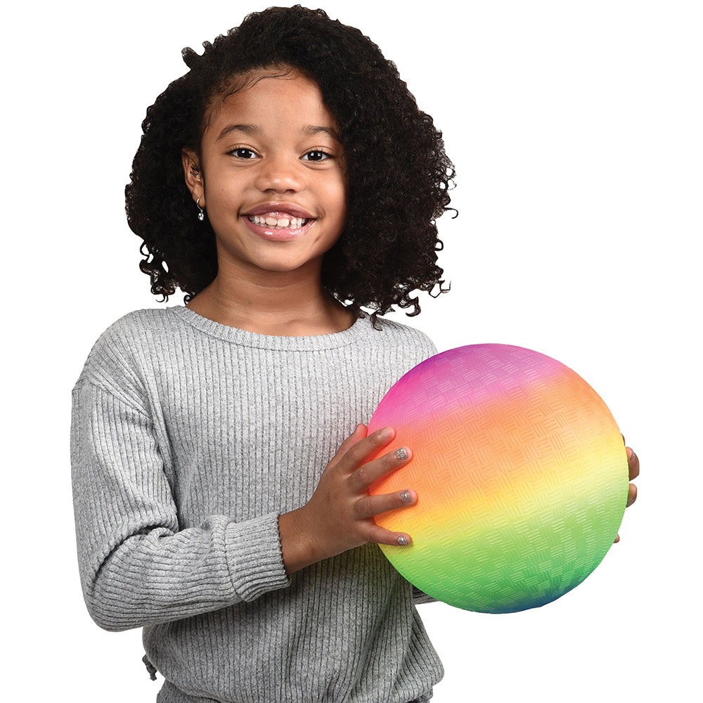 Rainbow Playground Balls Toy - 9 inch (1 dozen)