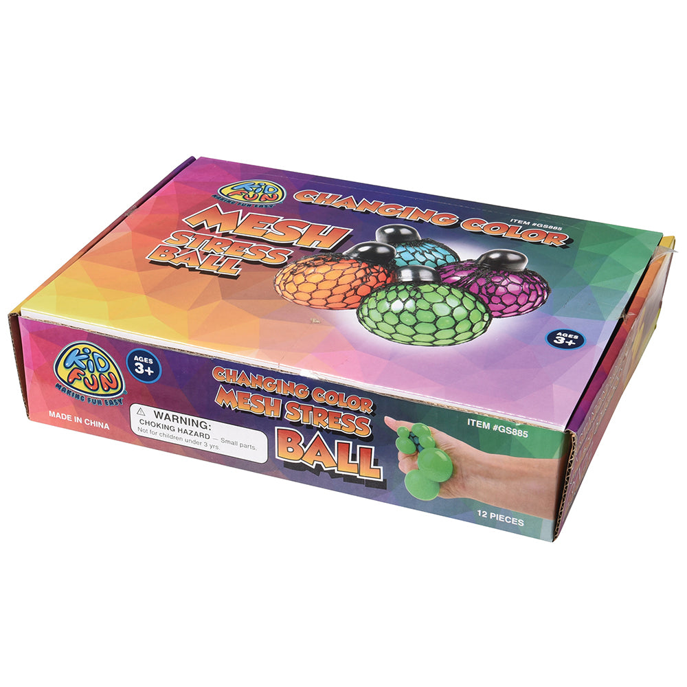 Color Changing Mesh Stress Ball Toy (1 Dozen)
