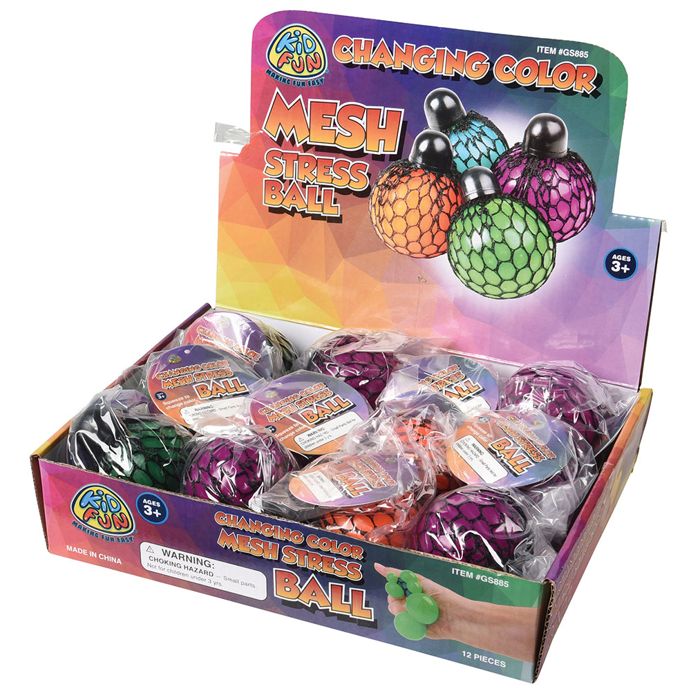 Color Changing Mesh Stress Ball Toy (1 Dozen)