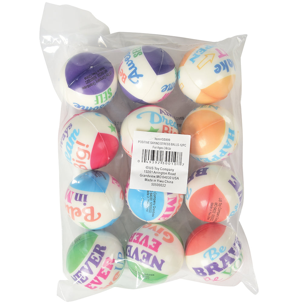 Positive Saying Stress Balls Toy (1 Dozen)