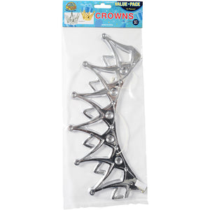 Miniature Metallic Party Crowns with Elastic Chin Strap Party Favor (1 dozen)