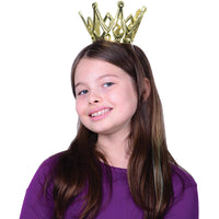Miniature Metallic Party Crowns with Elastic Chin Strap Party Favor (1 dozen)
