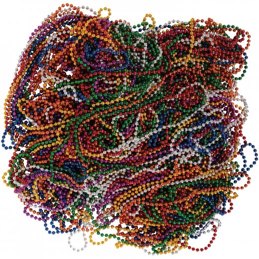 Bulk Assorted Metallic 6mm Bead Necklaces Party Favor (144 pieces)