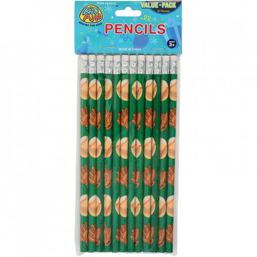 Baseball Pencils Party Favor (One Dozen)