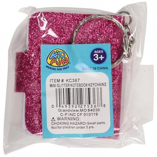 Mini Glitter Notebook Keychains Novelty (1 Dozen)