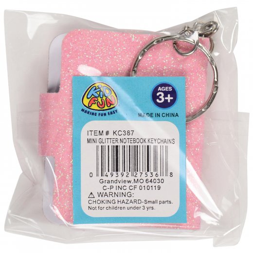 Mini Glitter Notebook Keychains Novelty (1 Dozen)