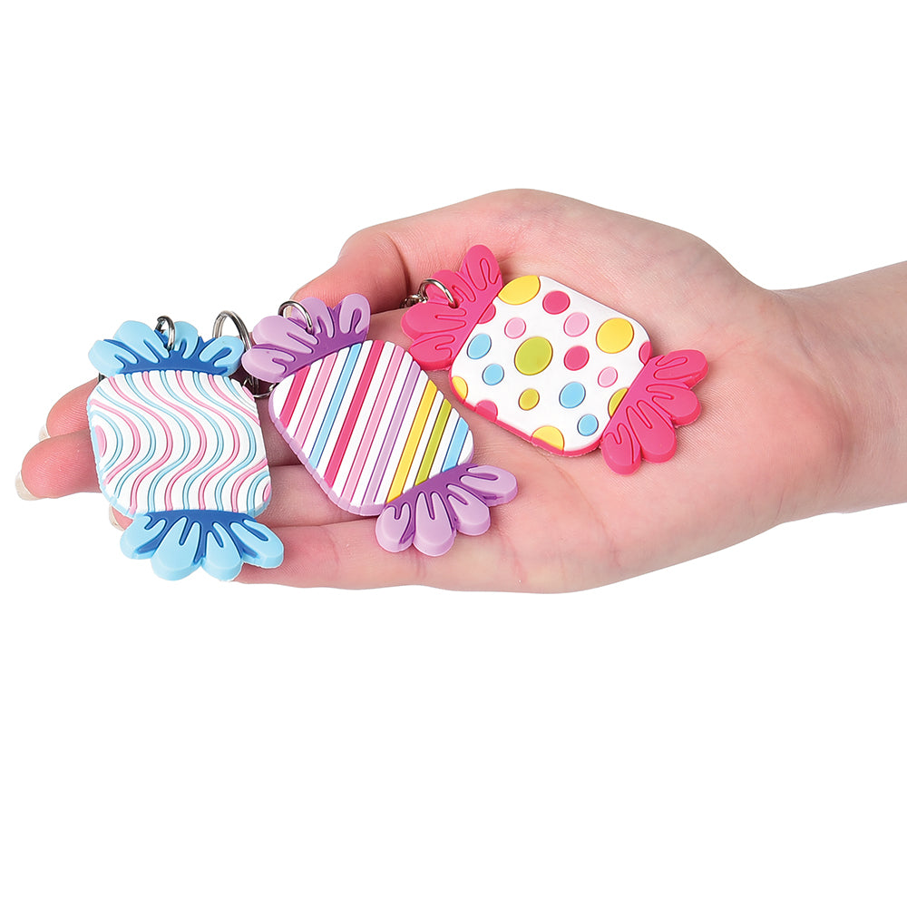 Candy Rubber Keychains Novelty (pack of 12)