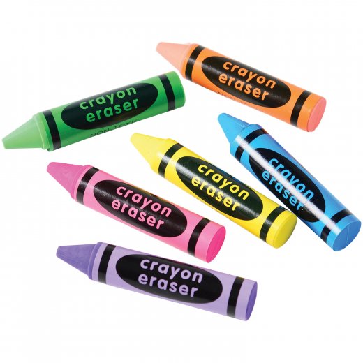 Crayon Shape Erasers Stationery - 36 Pieces