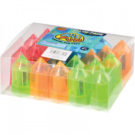 Pencil Shape Stationery Sharpeners - 24 Pieces