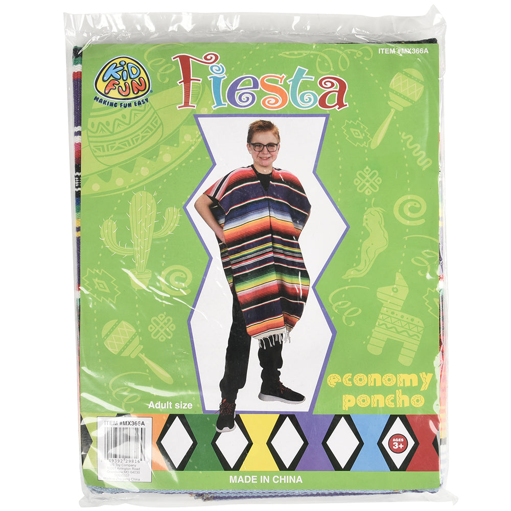 Adult Colorful Economy Poncho Costume