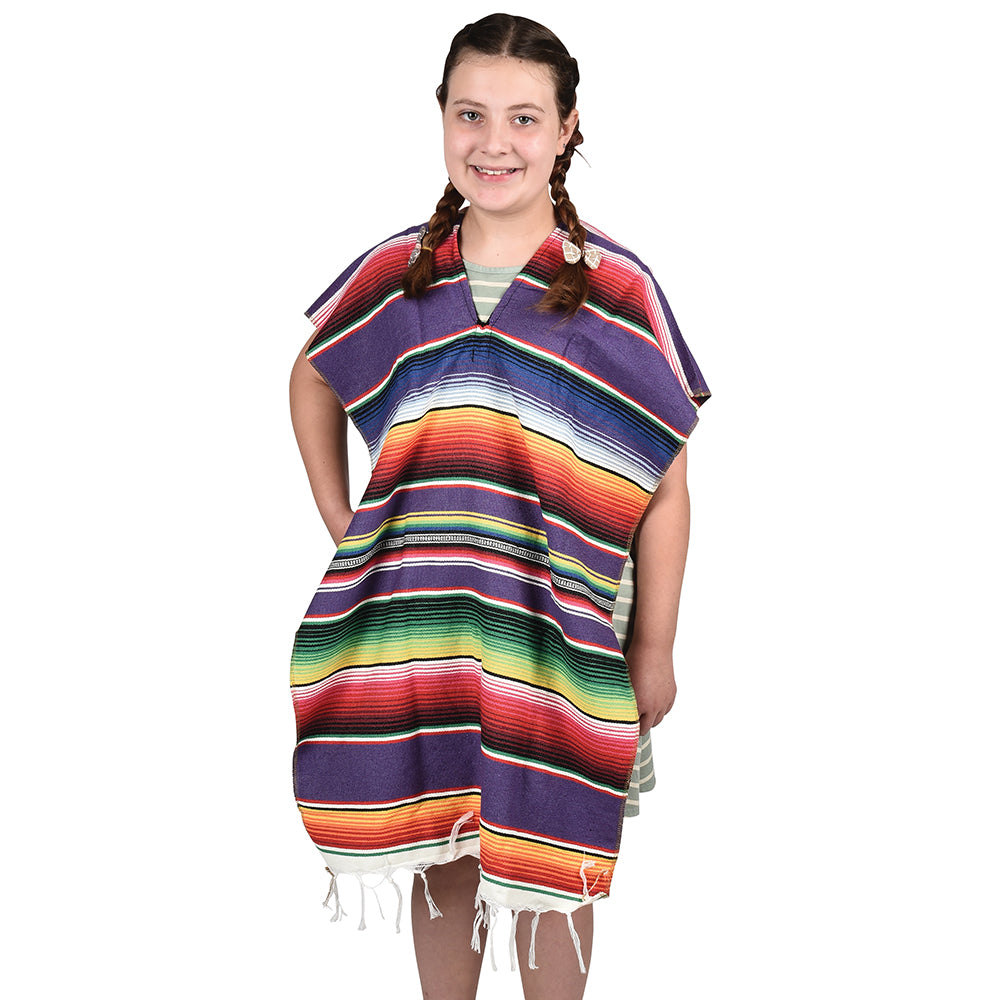 Adult Colorful Economy Poncho Costume