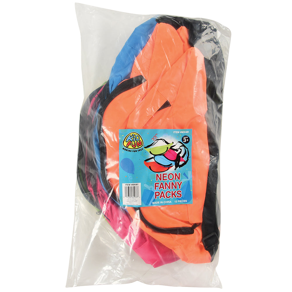 Neon Fanny Packs Party Supplies (1 dozen)