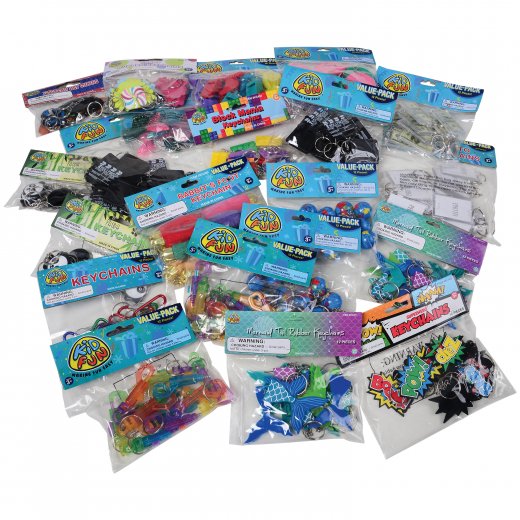 Super Value Keychain Assortment - 250 Pieces Party Favor