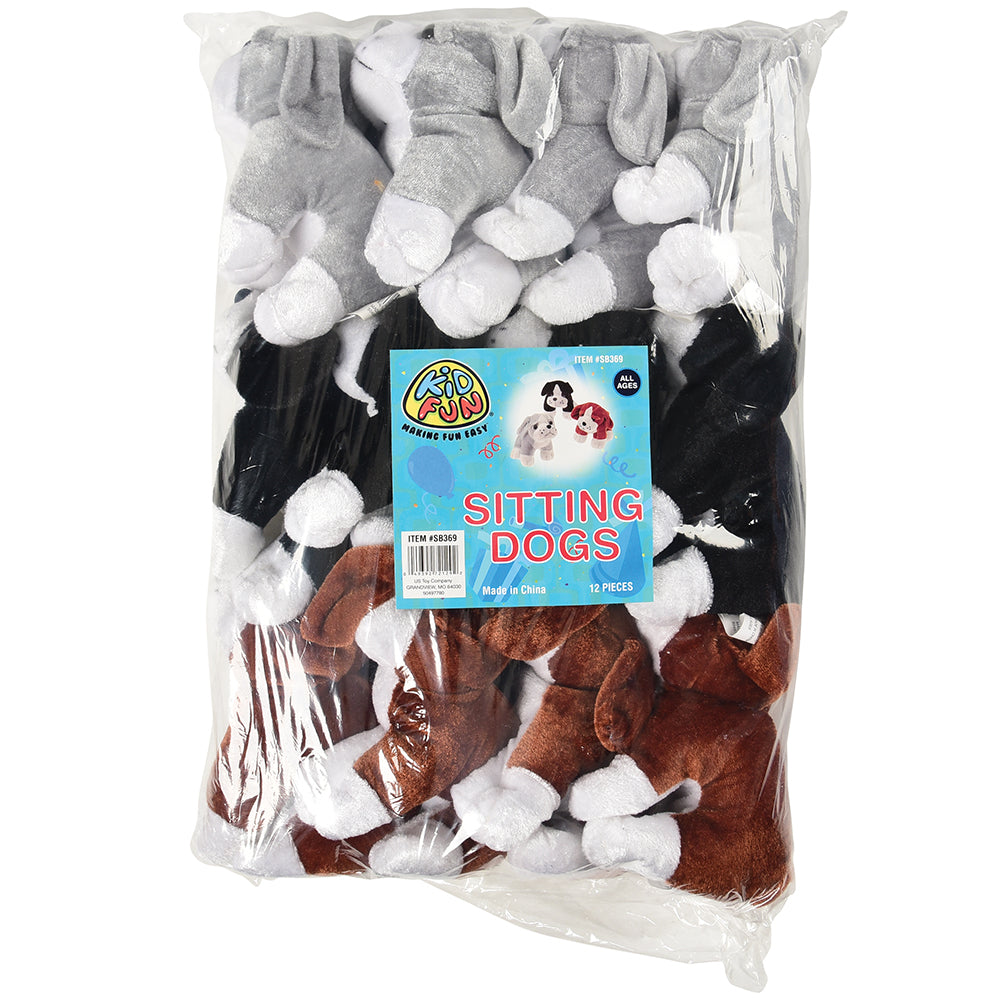 Sitting Dogs Plush Toy (one dozen)