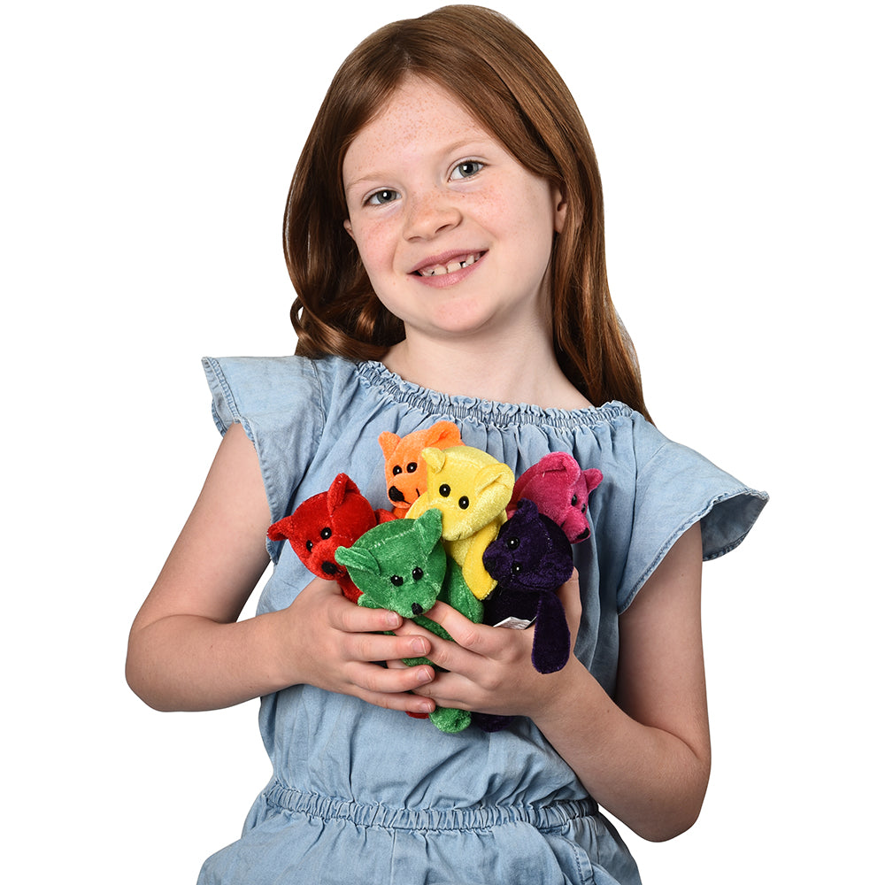 Plush Toy Neon Beanbag Bears (One Dozen)