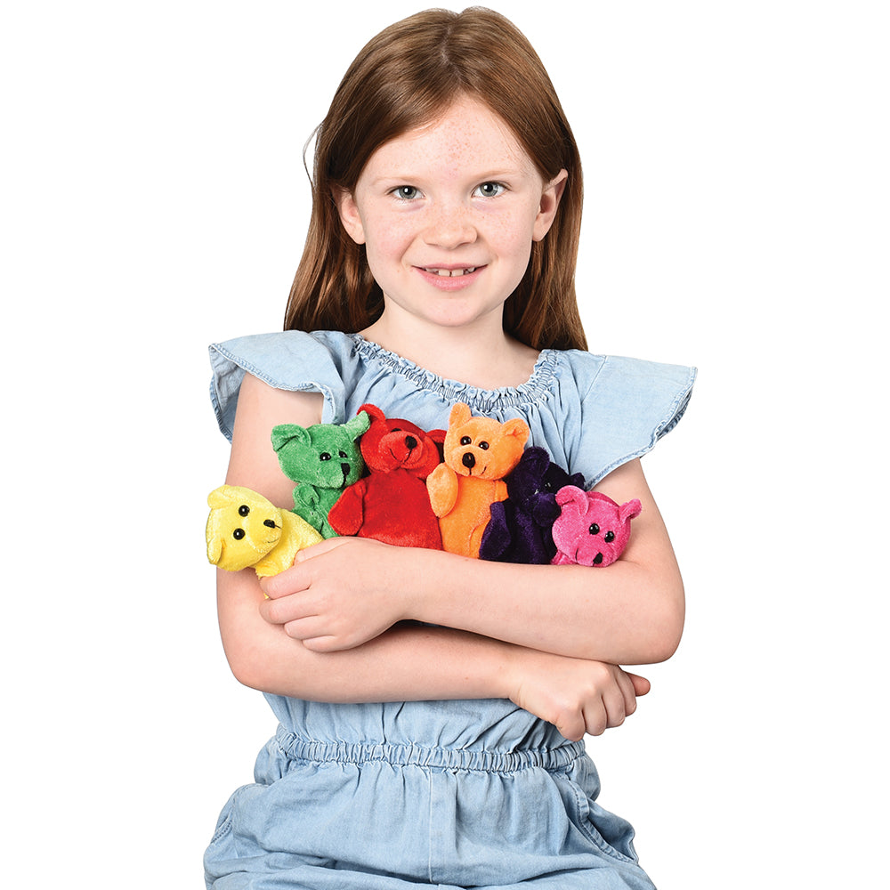 Plush Toy Neon Beanbag Bears (One Dozen)