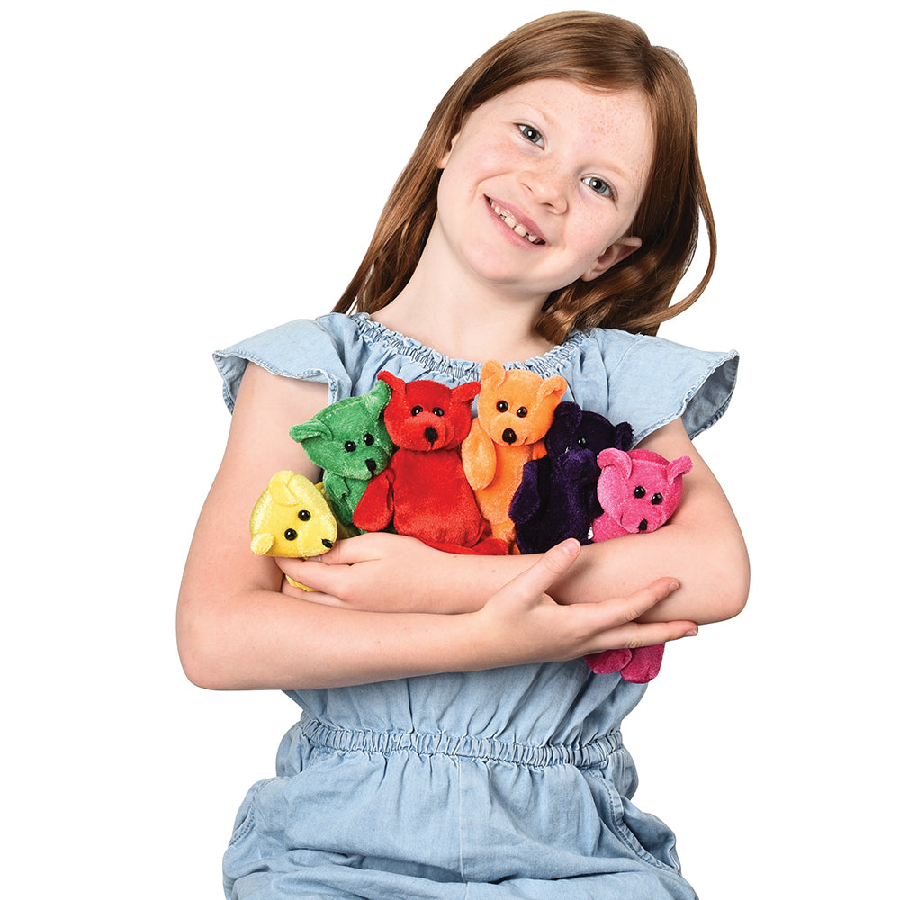 Plush Toy Neon Beanbag Bears (One Dozen)